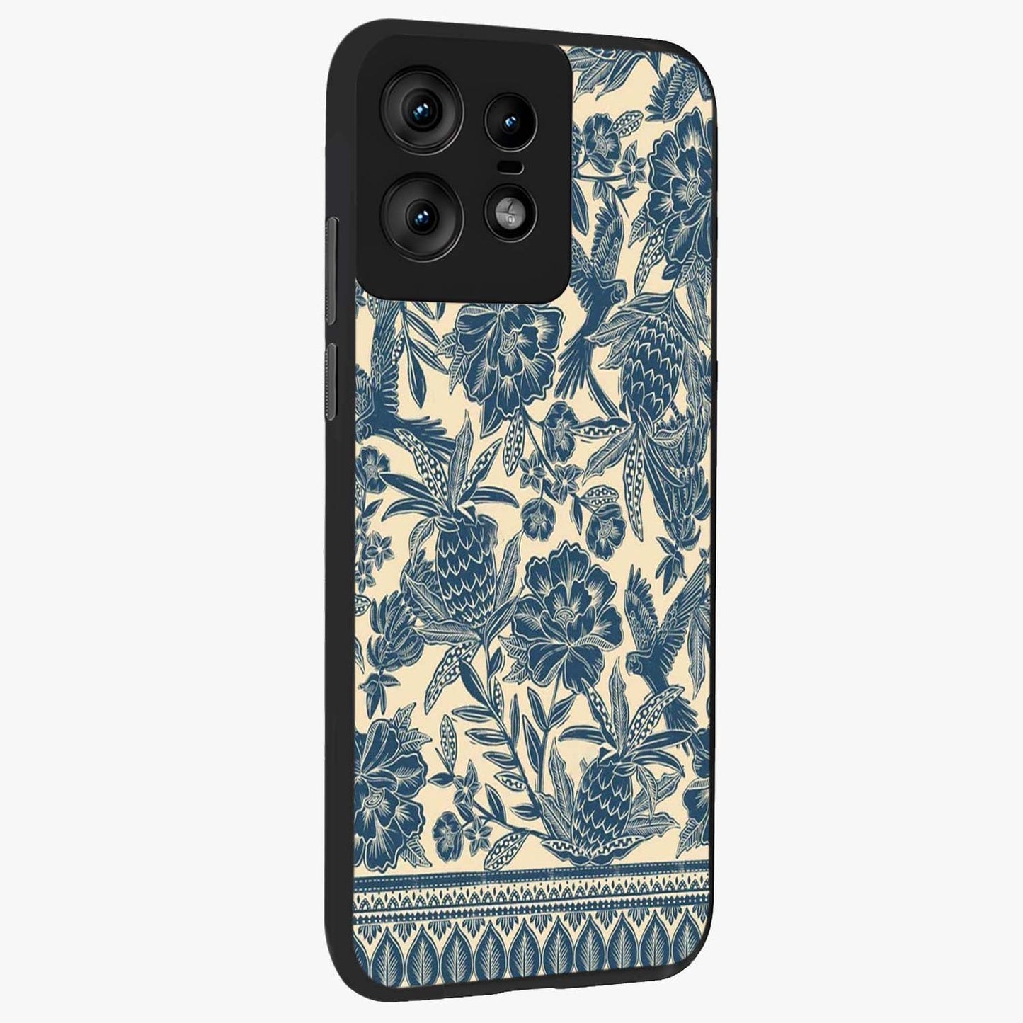 Heirloom Wild Bloom Glass Case upright view showcasing delicate wildflower artwork with timeless floral theme.