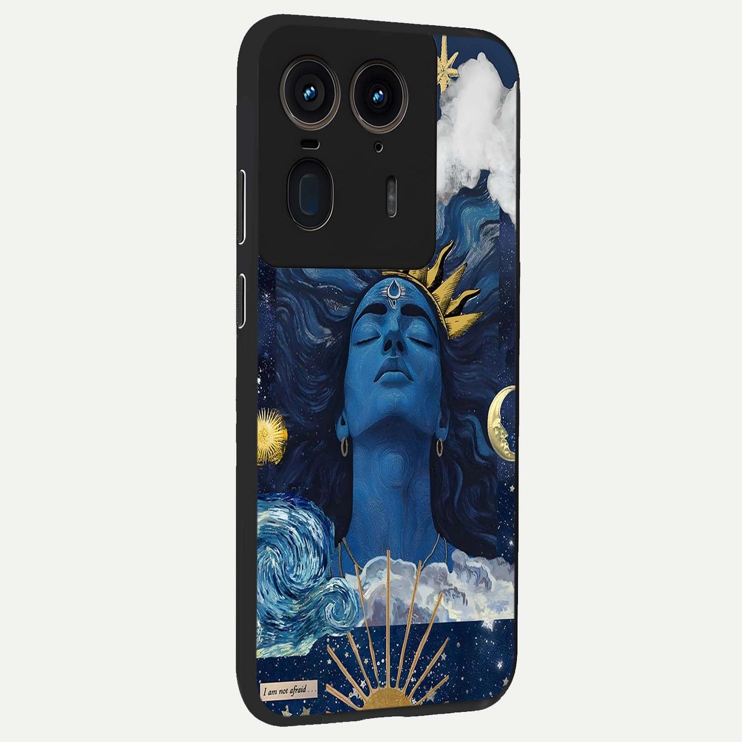 Aesthetic Lord Shiva Glass Case upright view showcasing powerful Lord Shiva artwork with devotional theme.