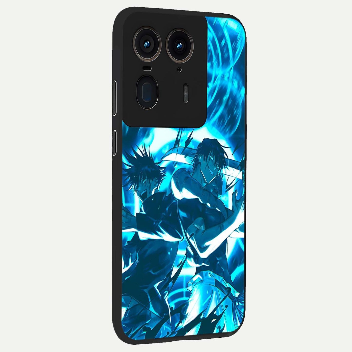 Cursed Energy Clash Glass Case upright view showcasing dramatic clash artwork with bold supernatural theme.
