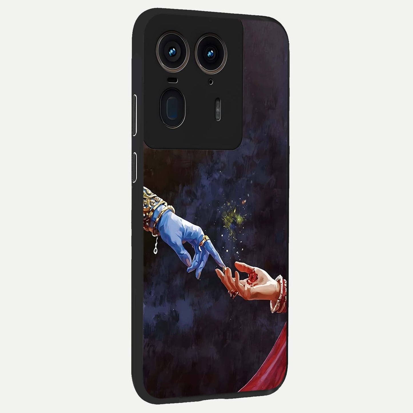 Divine Touch Eternal Glass Case upright view showcasing peaceful spiritual artwork with eternal divine theme.