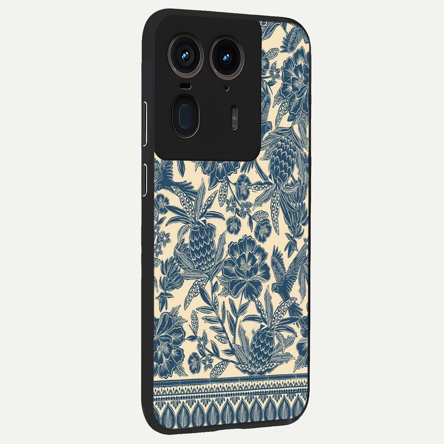 Heirloom Wild Bloom Glass Case upright view showcasing delicate wildflower artwork with timeless floral theme.