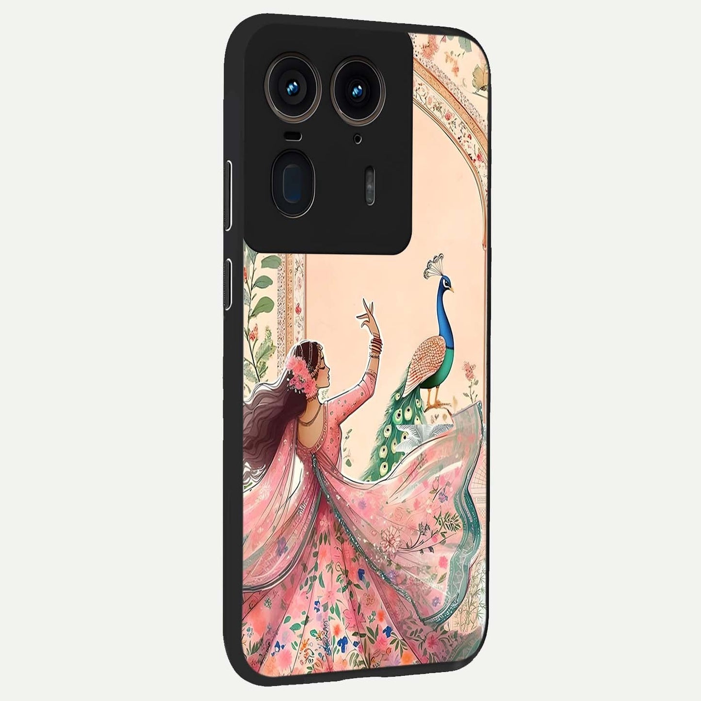 Royal Grace Muse Glass Case upright view showcasing stylish artistic artwork with sophisticated royal theme.