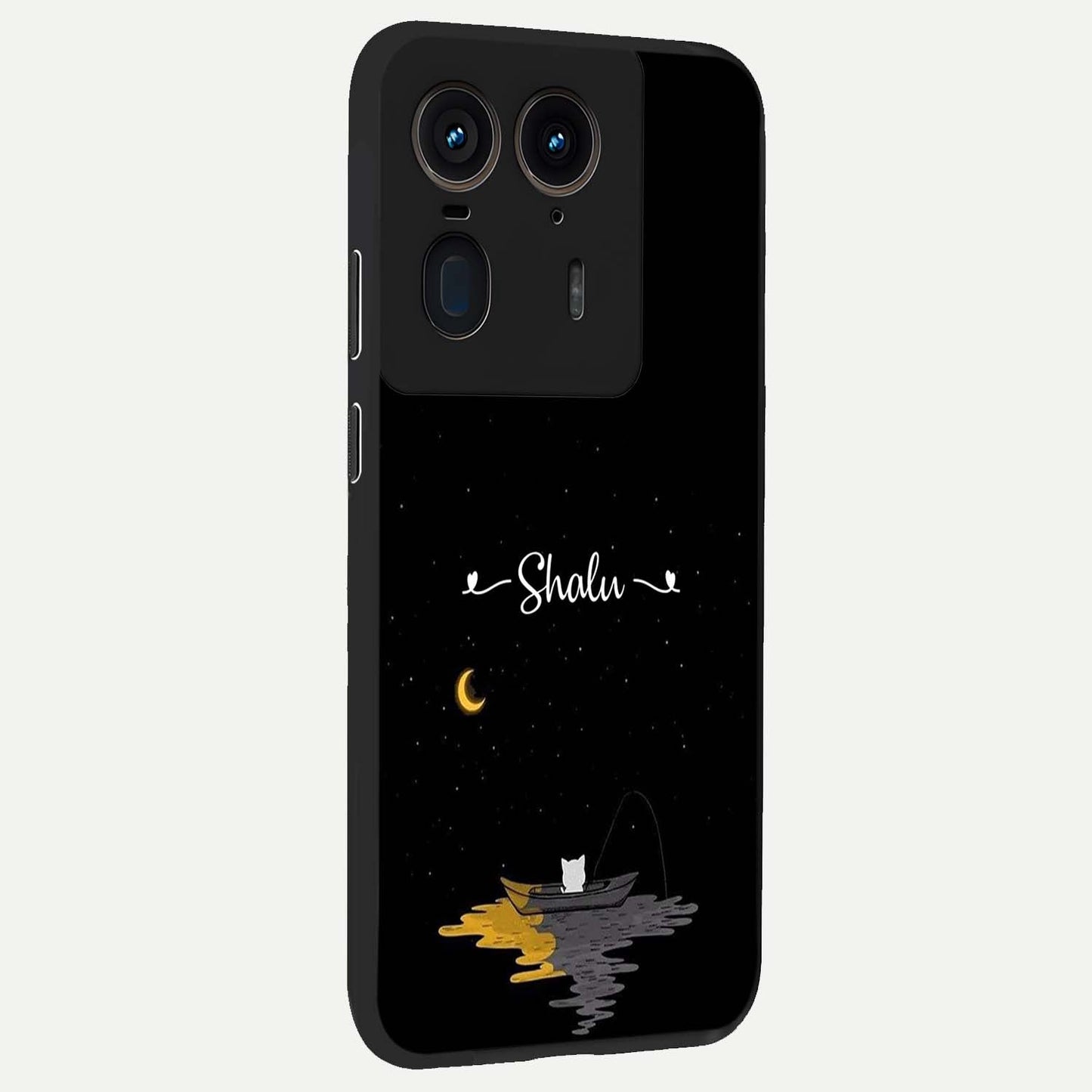 Silent Night Row Glass Case upright view showcasing tranquil night artwork with serene landscape theme.