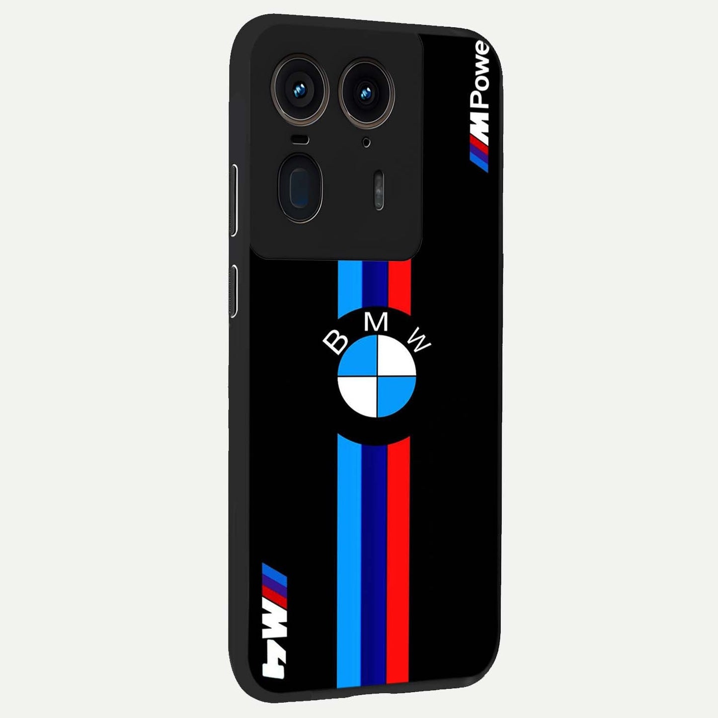 Turbo BMW Beast Glass Case upright view showcasing powerful car artwork with modern motorsport theme.