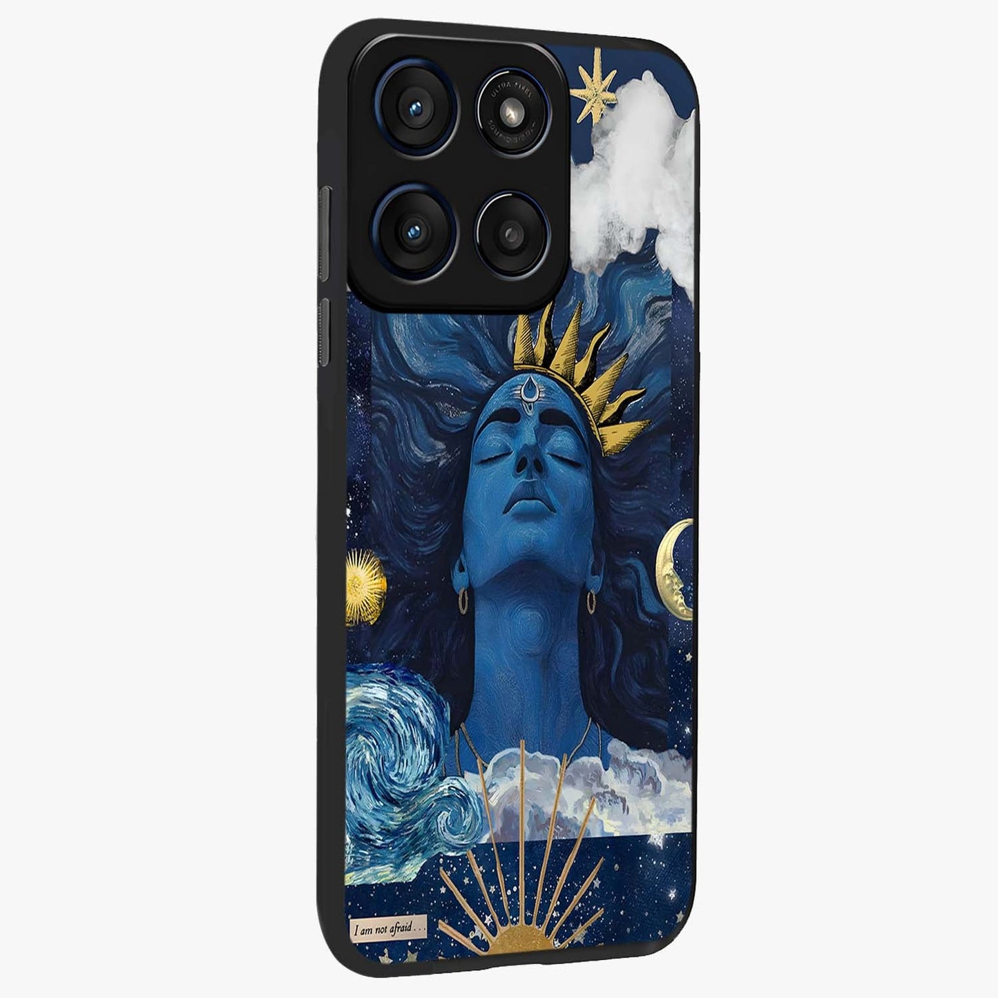 Aesthetic Lord Shiva Glass Case upright view showcasing powerful Lord Shiva artwork with devotional theme.