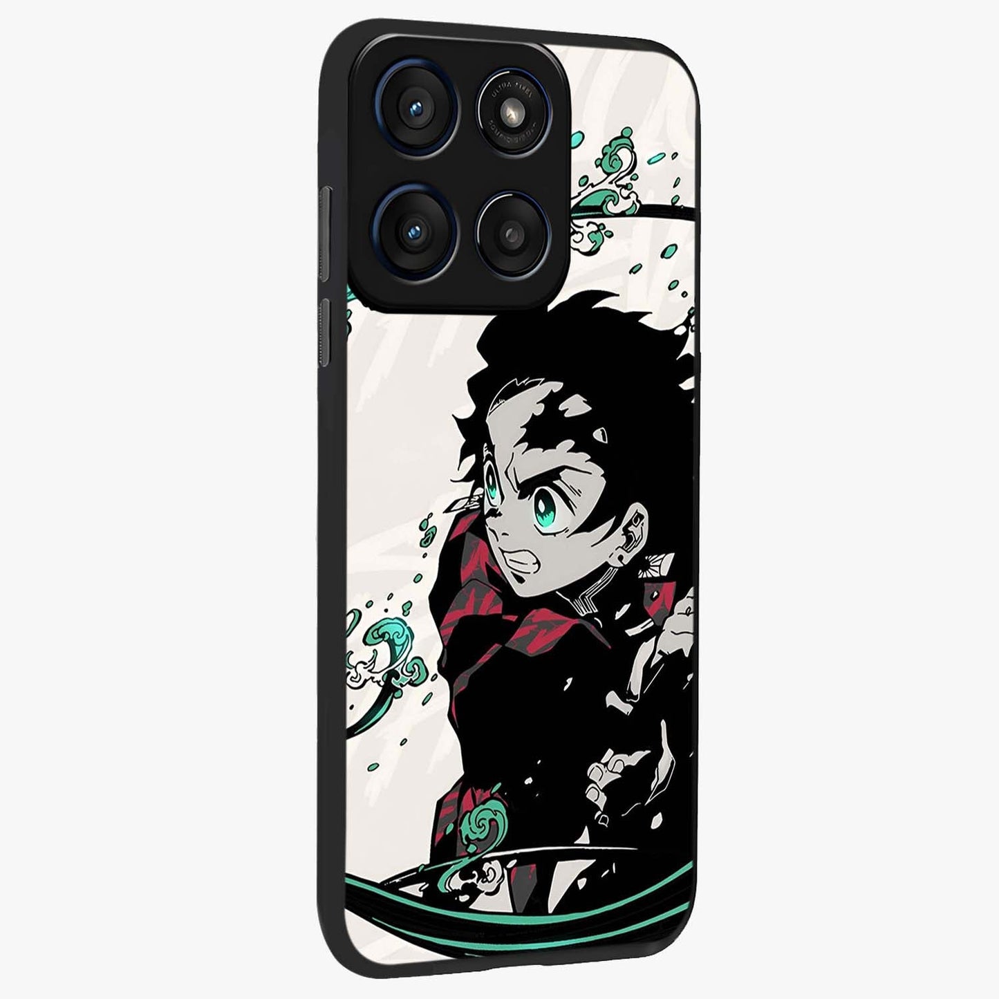 Demon Slayer Glass Case upright view showcasing powerful anime artwork with intense warrior theme.