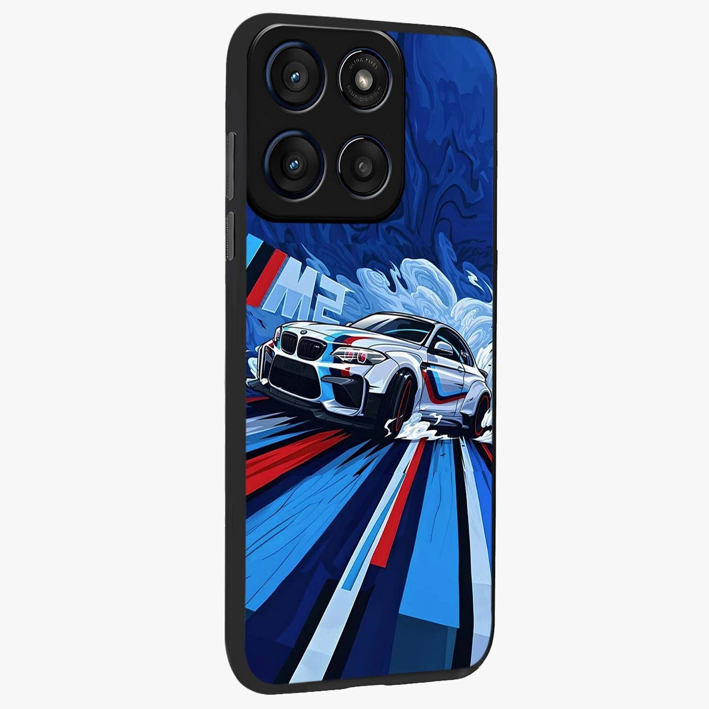 Drift Power Rush Glass Case upright view showcasing high speed racing artwork with bold automotive theme.