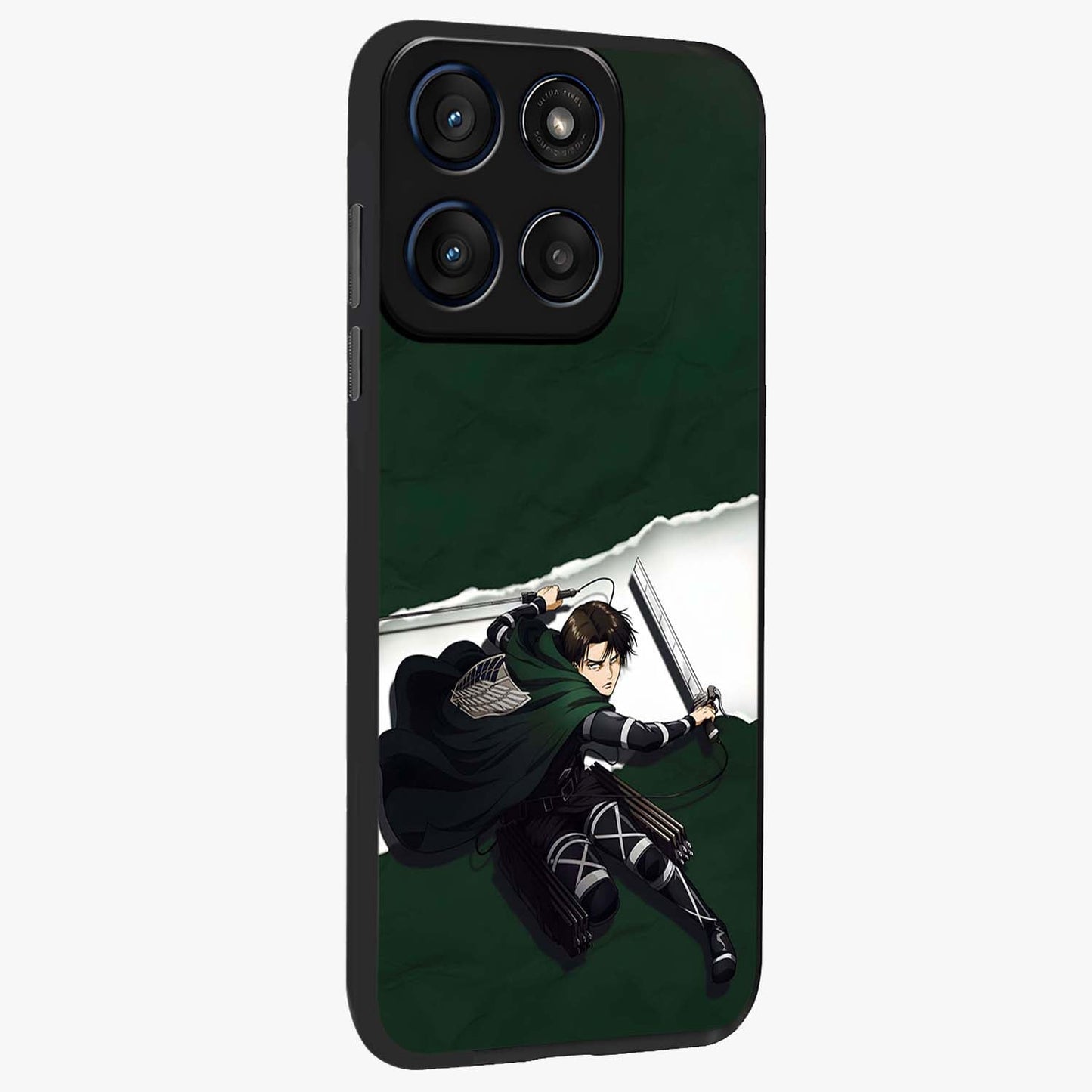Emerald War Vanguard Glass Case upright view showcasing dramatic warrior artwork with bold fantasy theme.