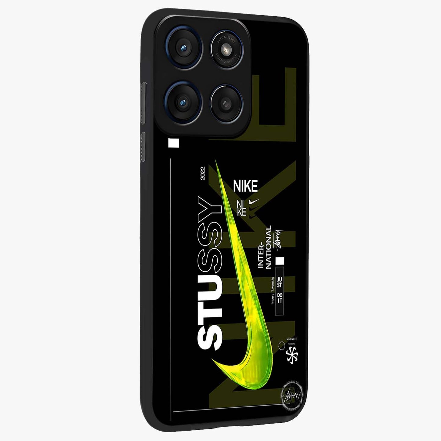 Neon Street Edition Glass Case upright view showcasing colorful neon artwork with modern street culture theme.