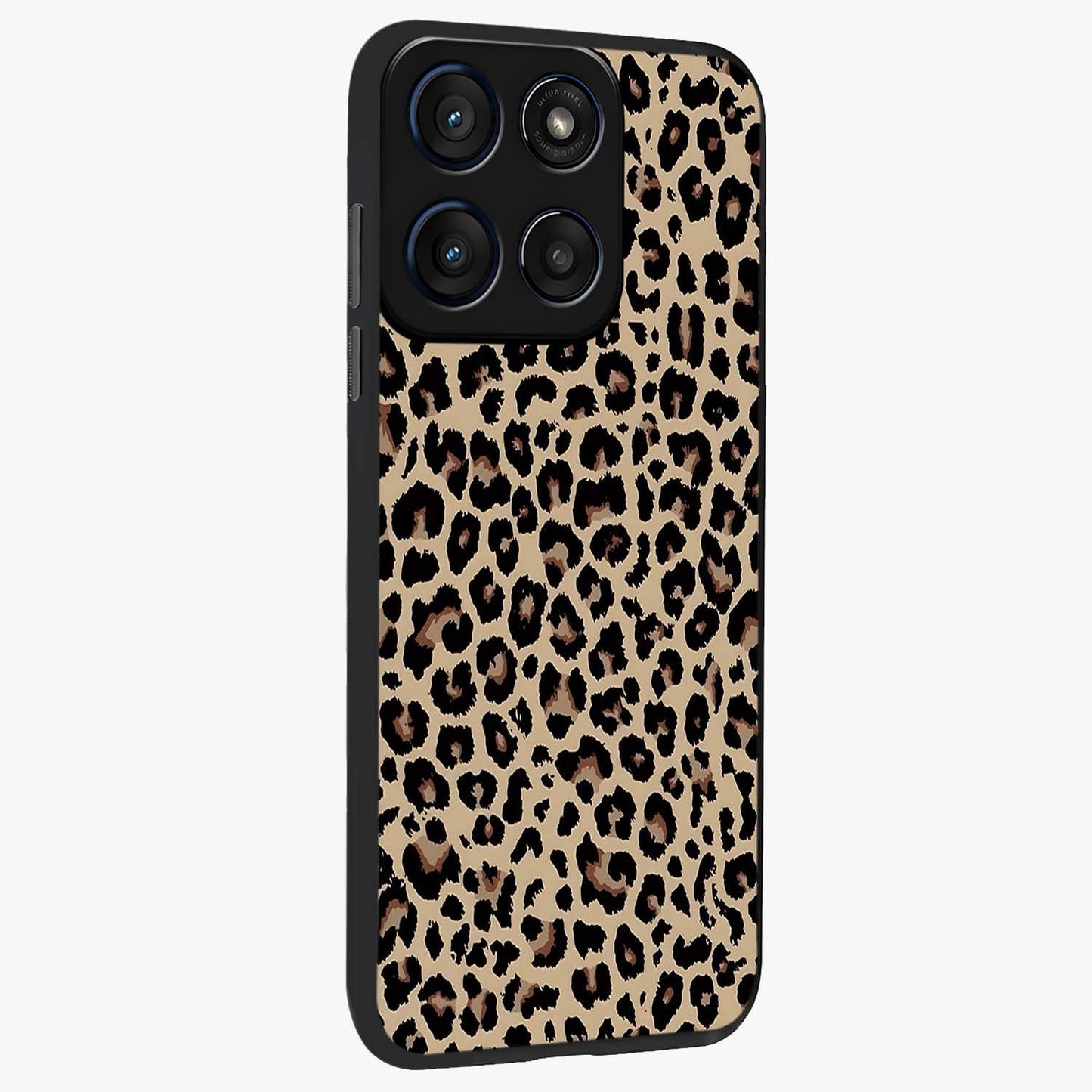 Savage Chic Pattern Glass Case upright view showcasing trendy decorative artwork with edgy fashion theme.