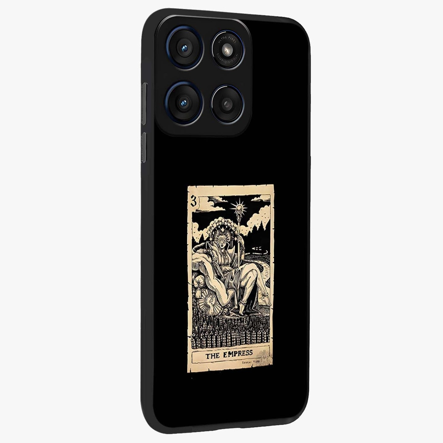 The Empress Glass Case upright view showcasing powerful empress themed artwork with luxurious artistic theme.