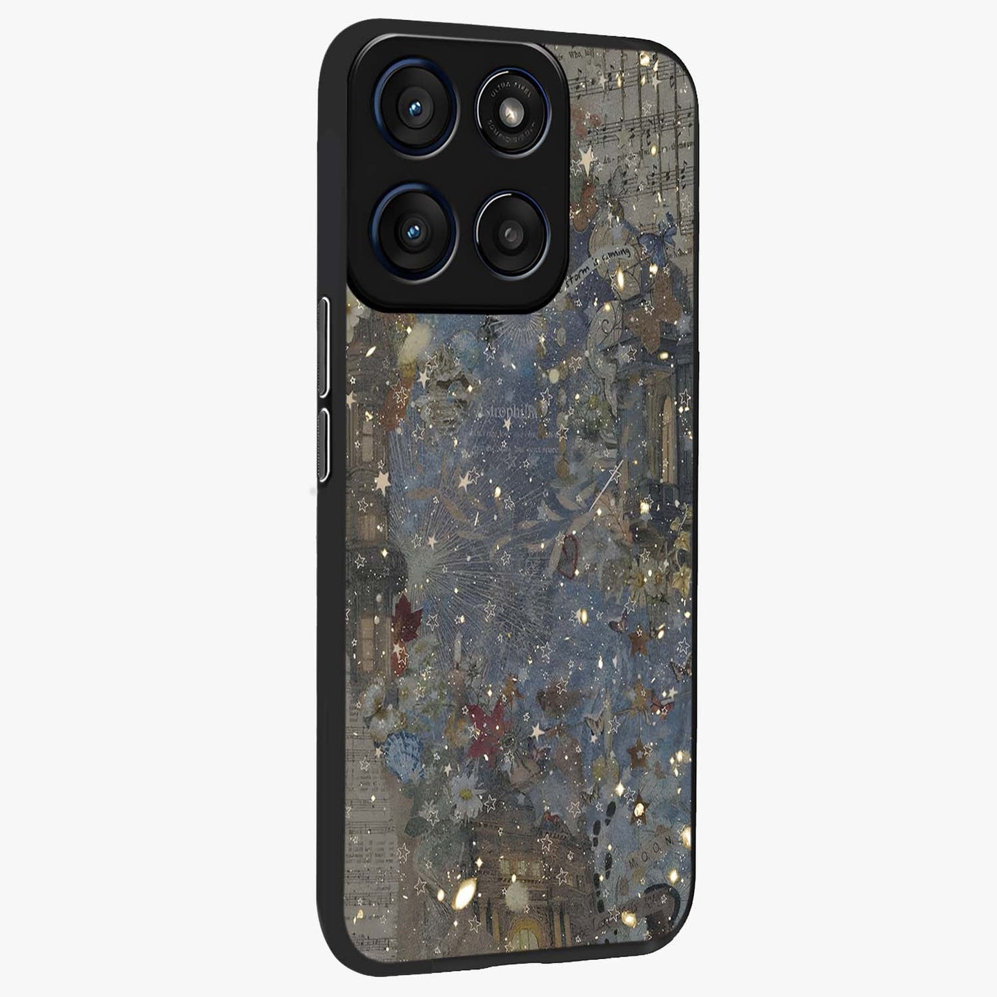 Aesthetic Astrolophia Glass Case upright view showcasing soft aesthetic theme with stylish modern look.
