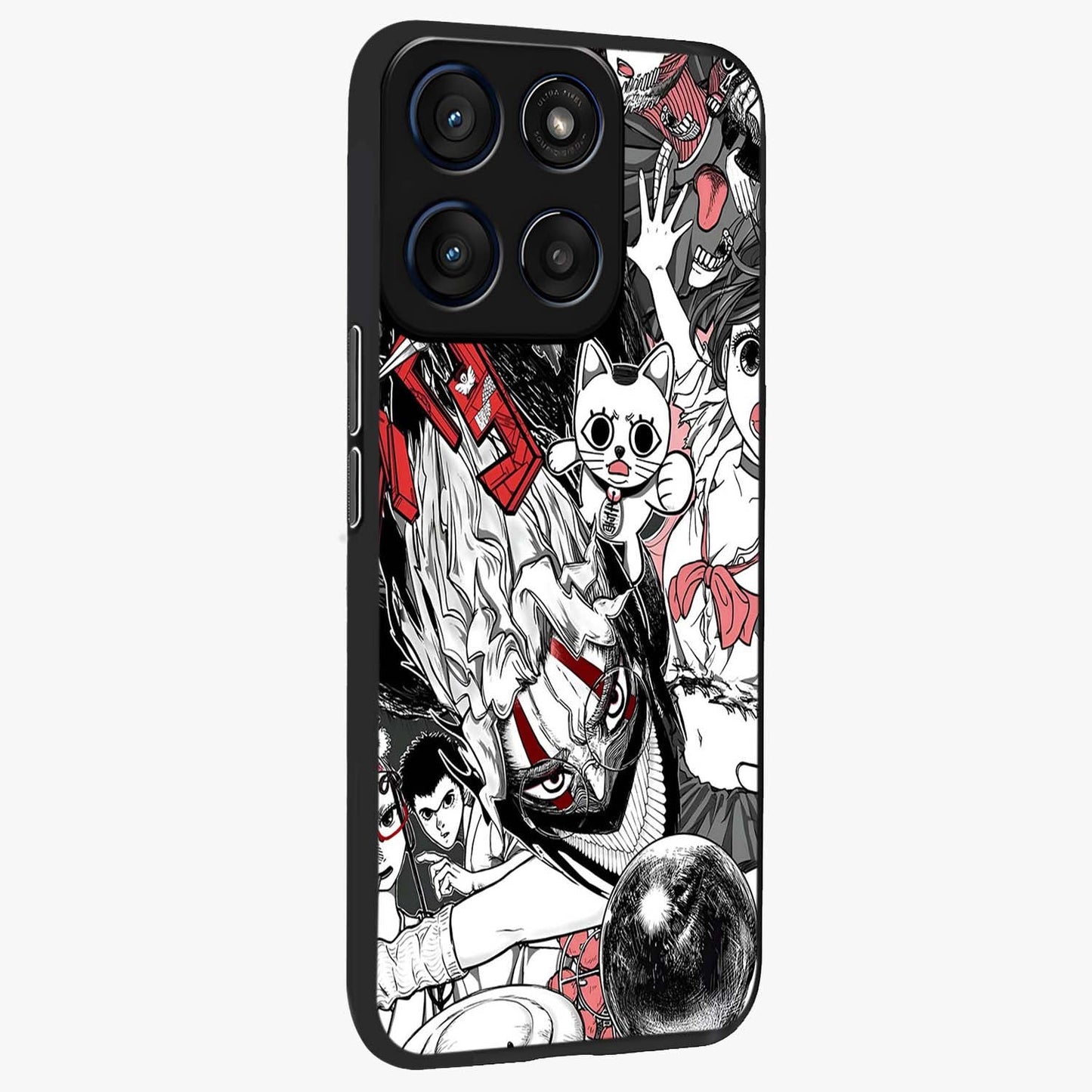 Crimson Chaos Panel Glass Case upright view showcasing intense crimson artwork with dramatic aesthetic style.