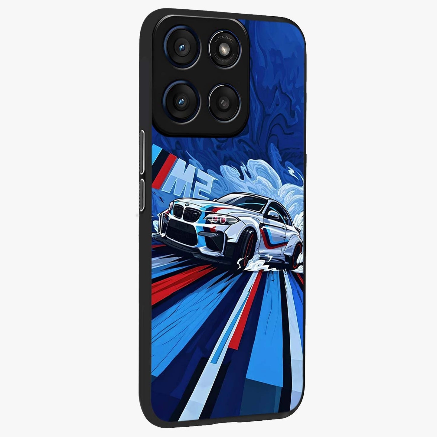 Drift Power Rush Glass Case upright view showcasing high speed racing artwork with bold automotive theme.