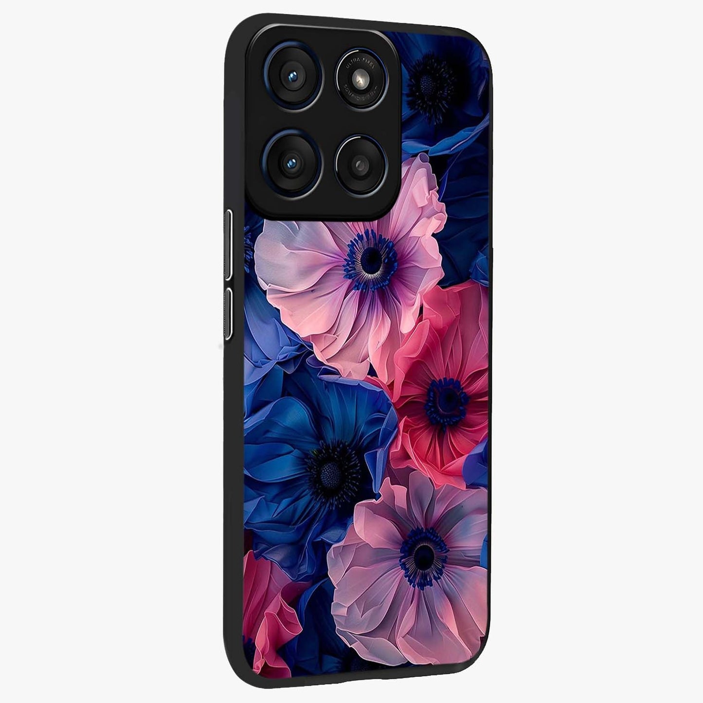 Flower Paper Art Pattern Glass Case upright view showcasing decorative paper floral artwork with creative craft style.