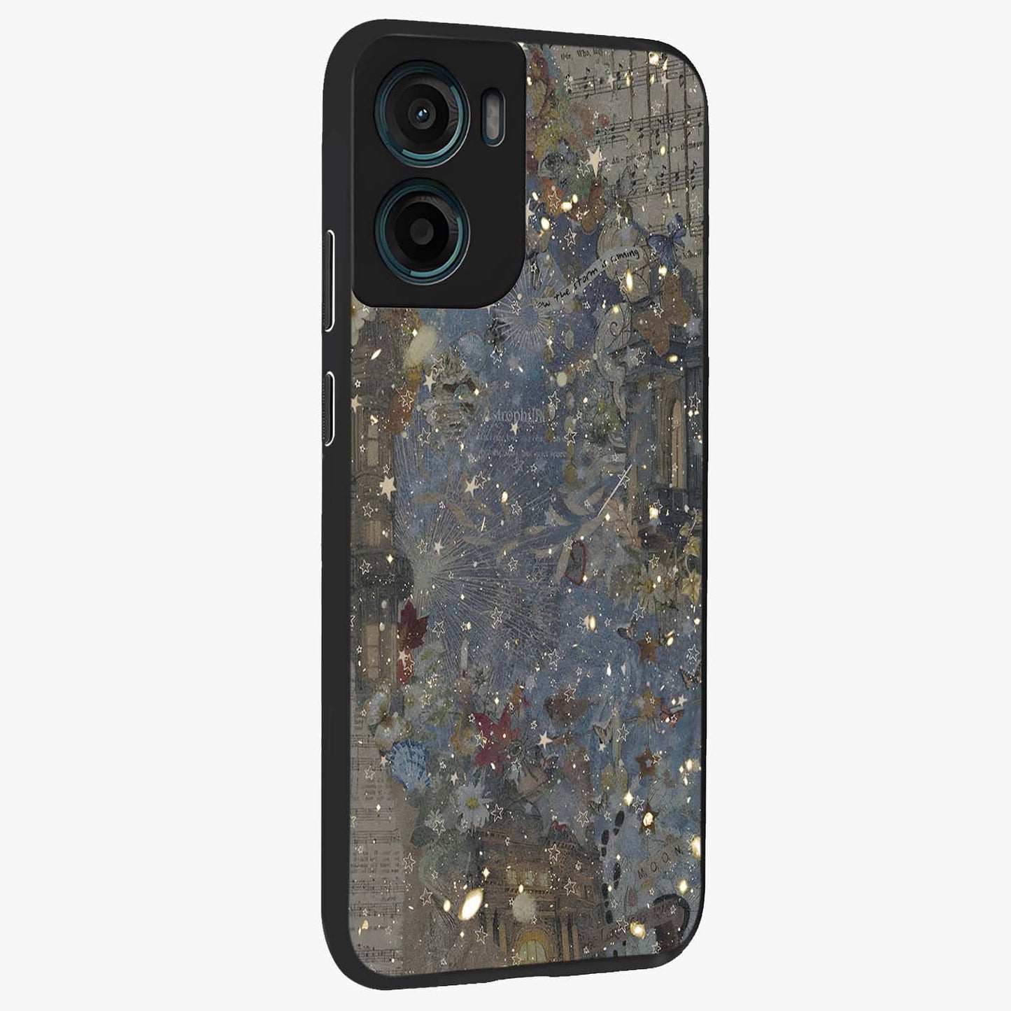 Aesthetic Astrolophia Glass Case upright view showcasing soft aesthetic theme with stylish modern look.