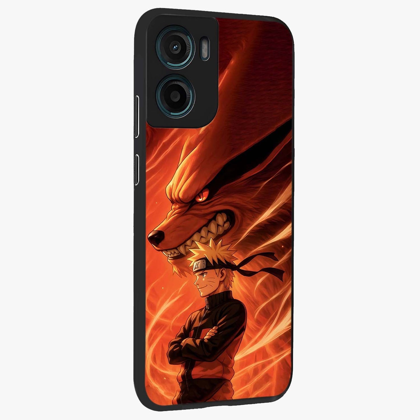 Nine Tails Legacy Glass Case upright view showcasing dramatic nine-tails artwork with intense anime themed design.