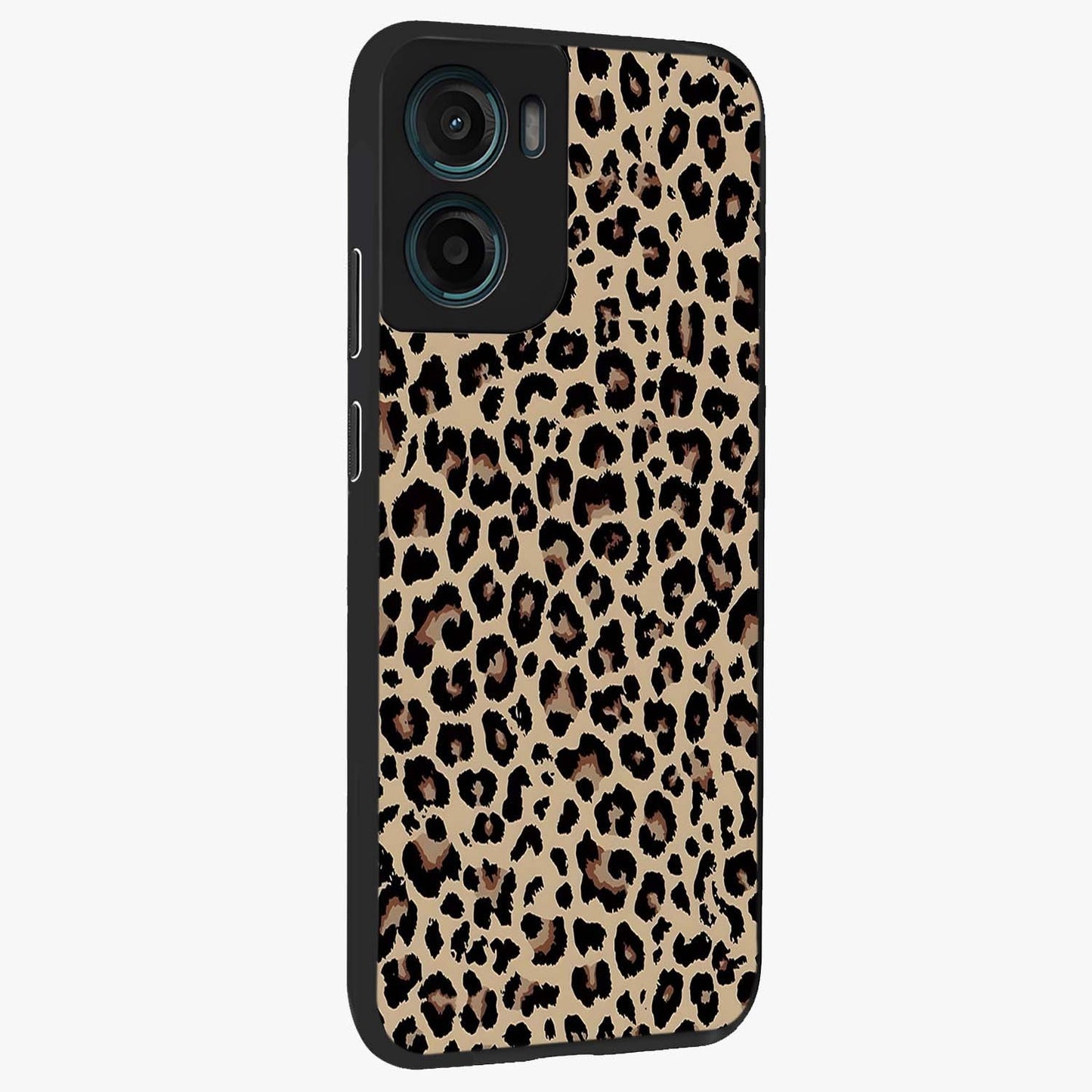 Savage Chic Pattern Glass Case upright view showcasing trendy decorative artwork with edgy fashion theme.
