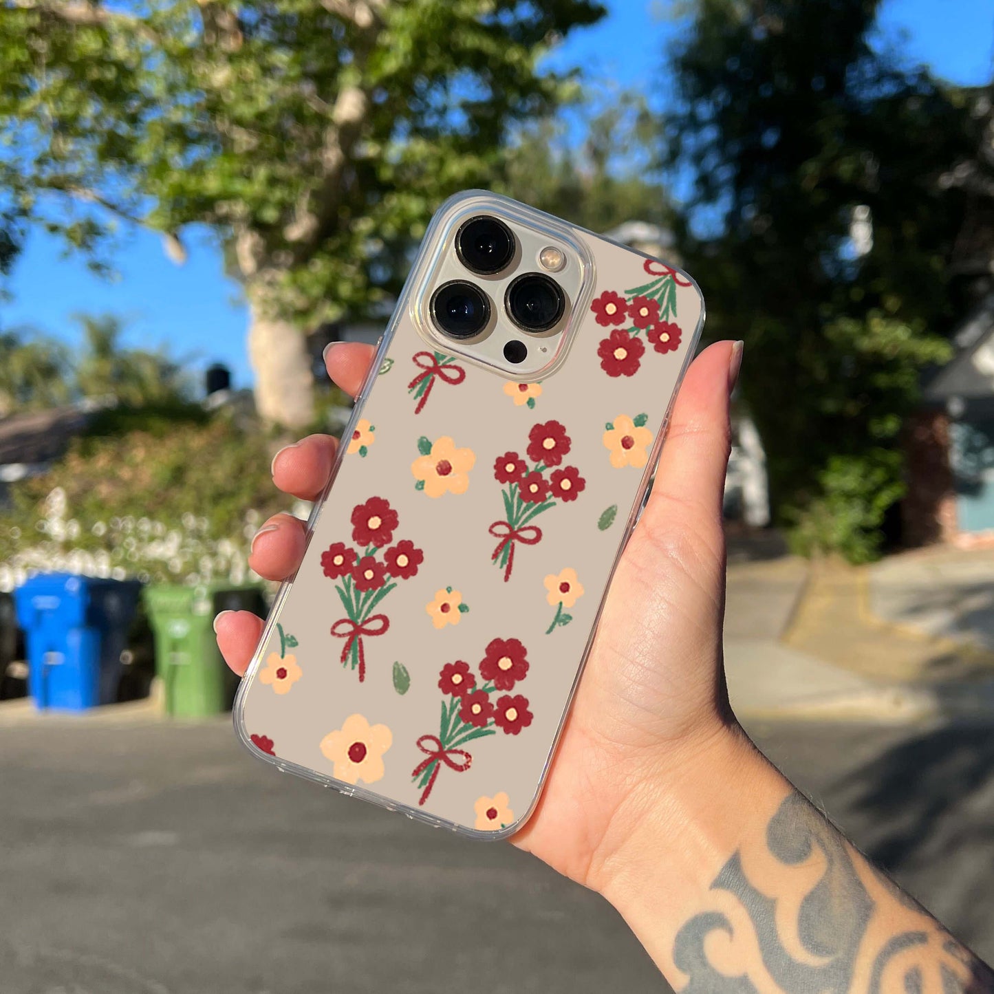 Scarlet Bloom Flower Clear Silicon Cover