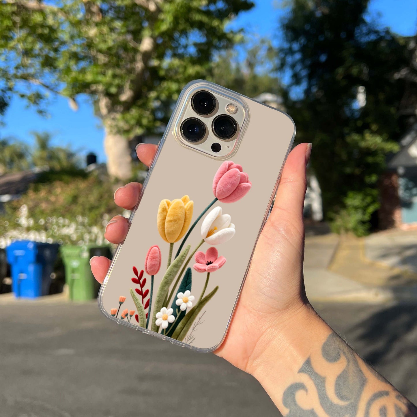 Velvet Tulip flower Clear Silicon Cover