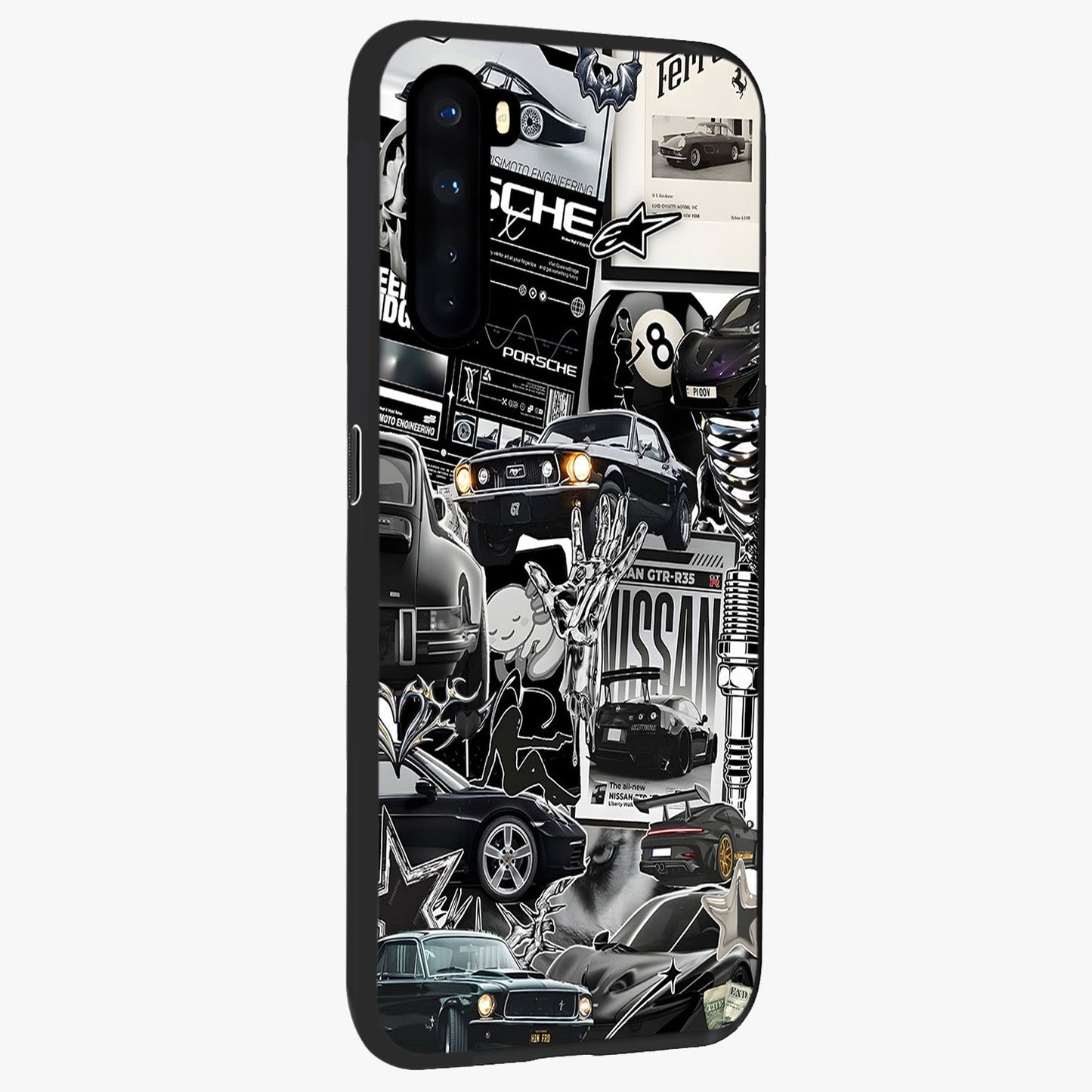 Aesthetic Dark Love Glass Case upright view showcasing dramatic romantic artwork with modern aesthetic style.