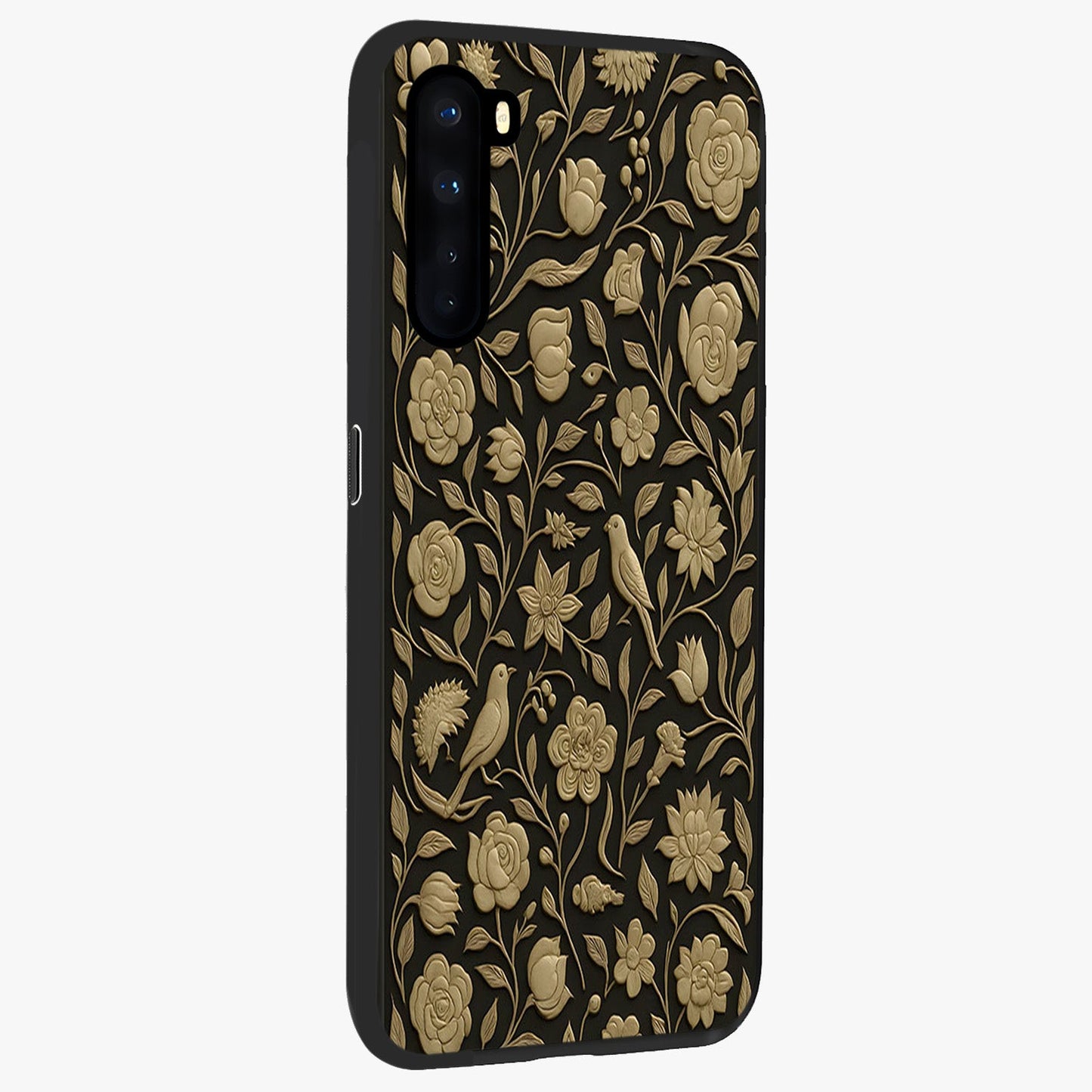 Golden Evil Eye Mandala Glass Case upright view showcasing decorative evil eye mandala artwork with spiritual aesthetic style.