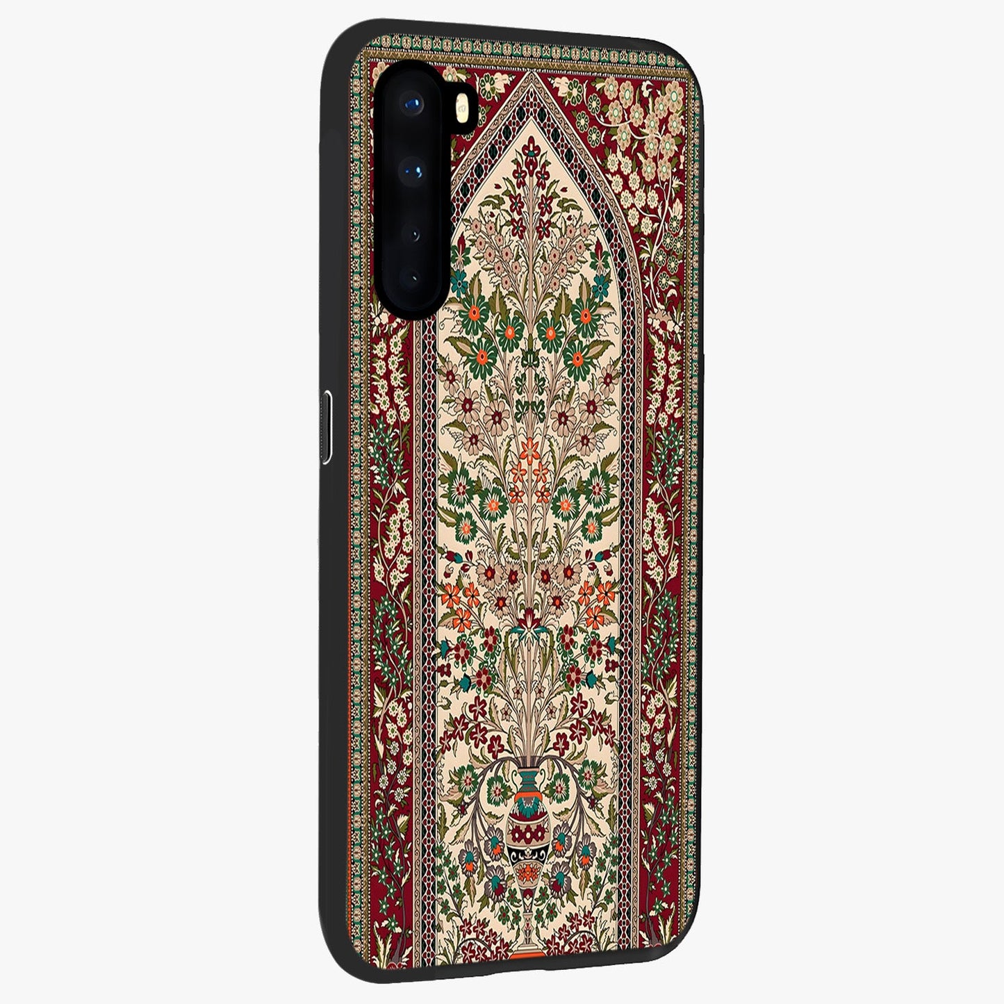 Persian Inspired Glass Case upright view showcasing decorative Persian artwork with rich heritage theme.