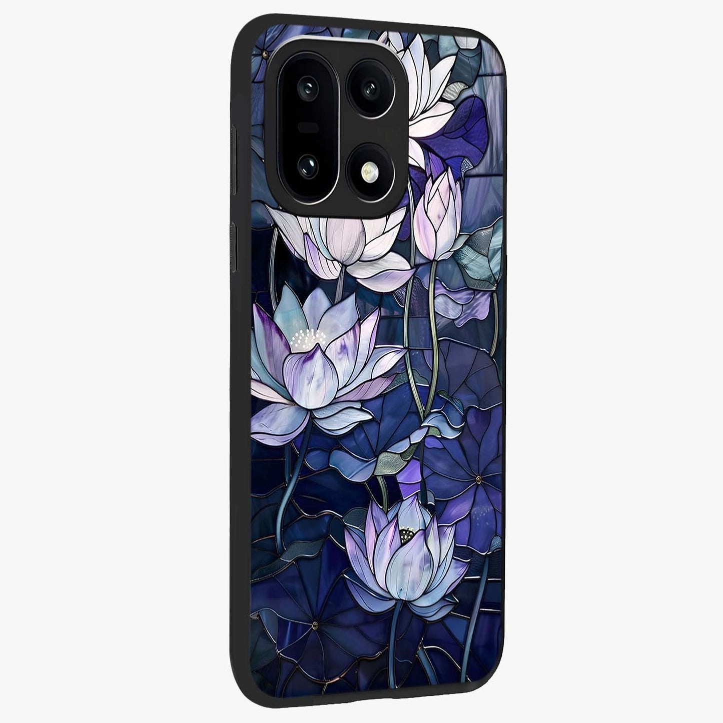 Gloss Petal Rush Glass Case for 1+15 side perspective highlighting smooth edges and rich petal textures