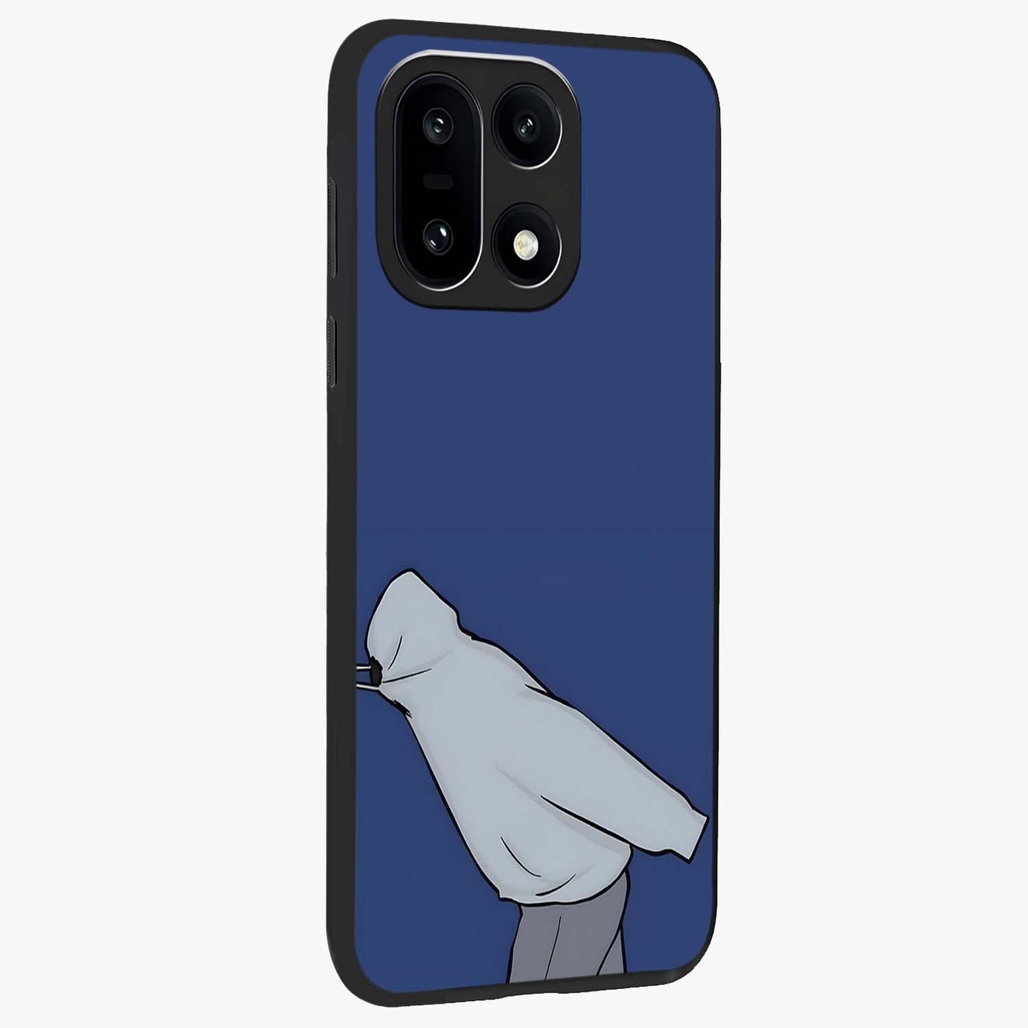 Quiet Painful Love Glass Case for 1+15 side perspective highlighting subtle detailing and smooth premium build