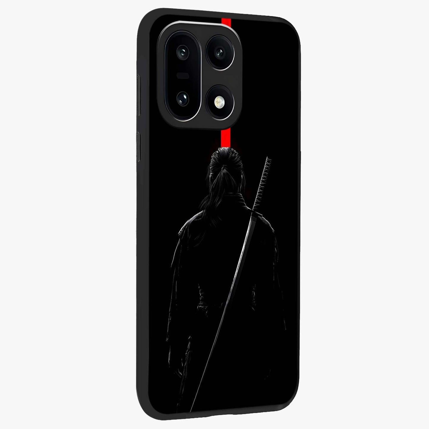 Silent Blade Resolve Glass Case for 1+15 side perspective highlighting sharp textures and sleek premium build