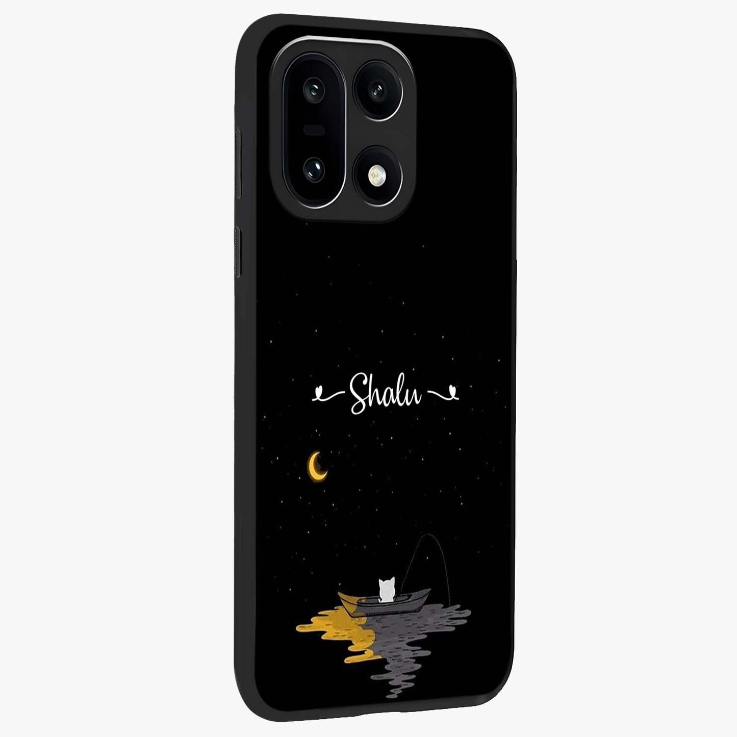 Silent Night Row Glass Case for 1+15 side perspective highlighting moody textures and premium edges