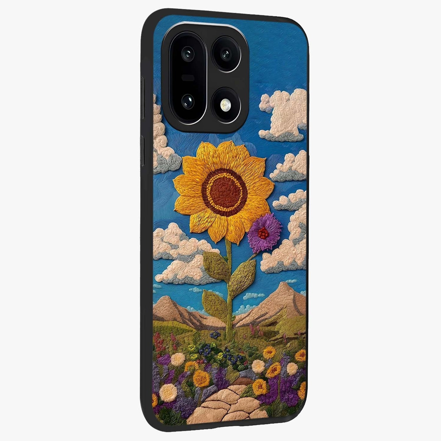 Sun Kissed Valley Glass Case for 1+15 side perspective highlighting serene terrain textures and premium edges