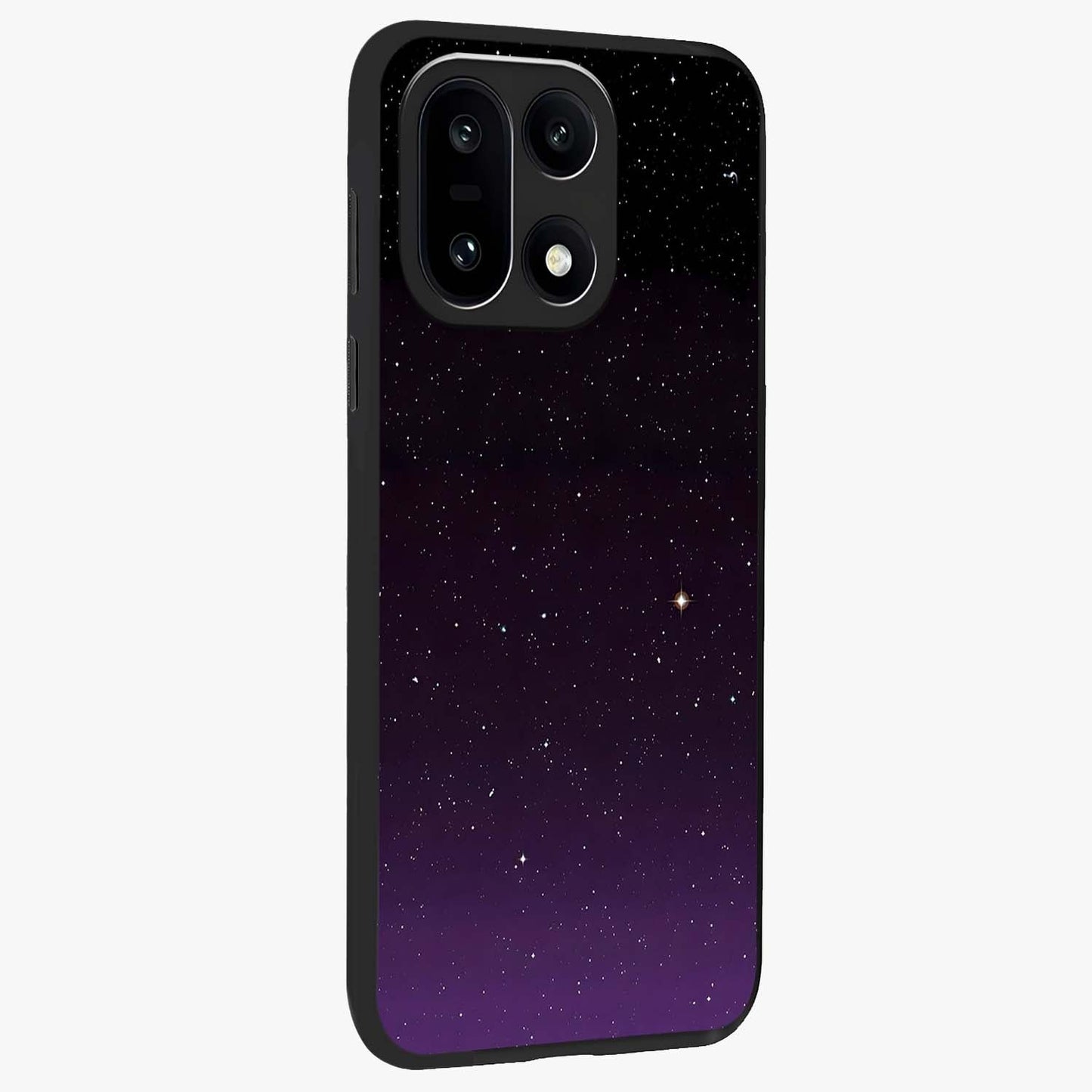 Violet and Black Shade Glass Case for 1+15 side perspective highlighting smooth gradient textures and sleek build