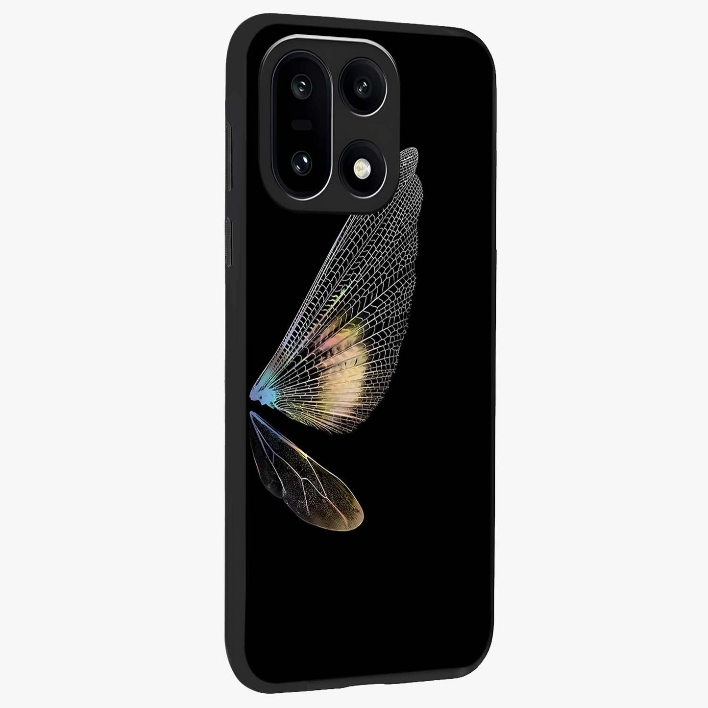 Whispers of Wings Glass Case for 1+15 side perspective highlighting light airy textures and premium edges
