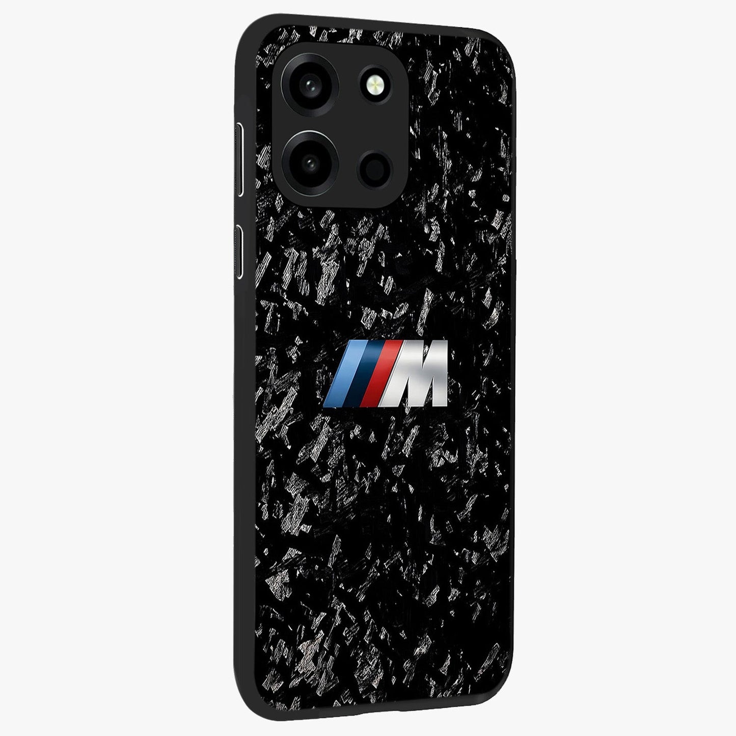 Carbon Speed Mark Glass Case upright view showcasing modern carbon speed graphic with bold automotive theme.
