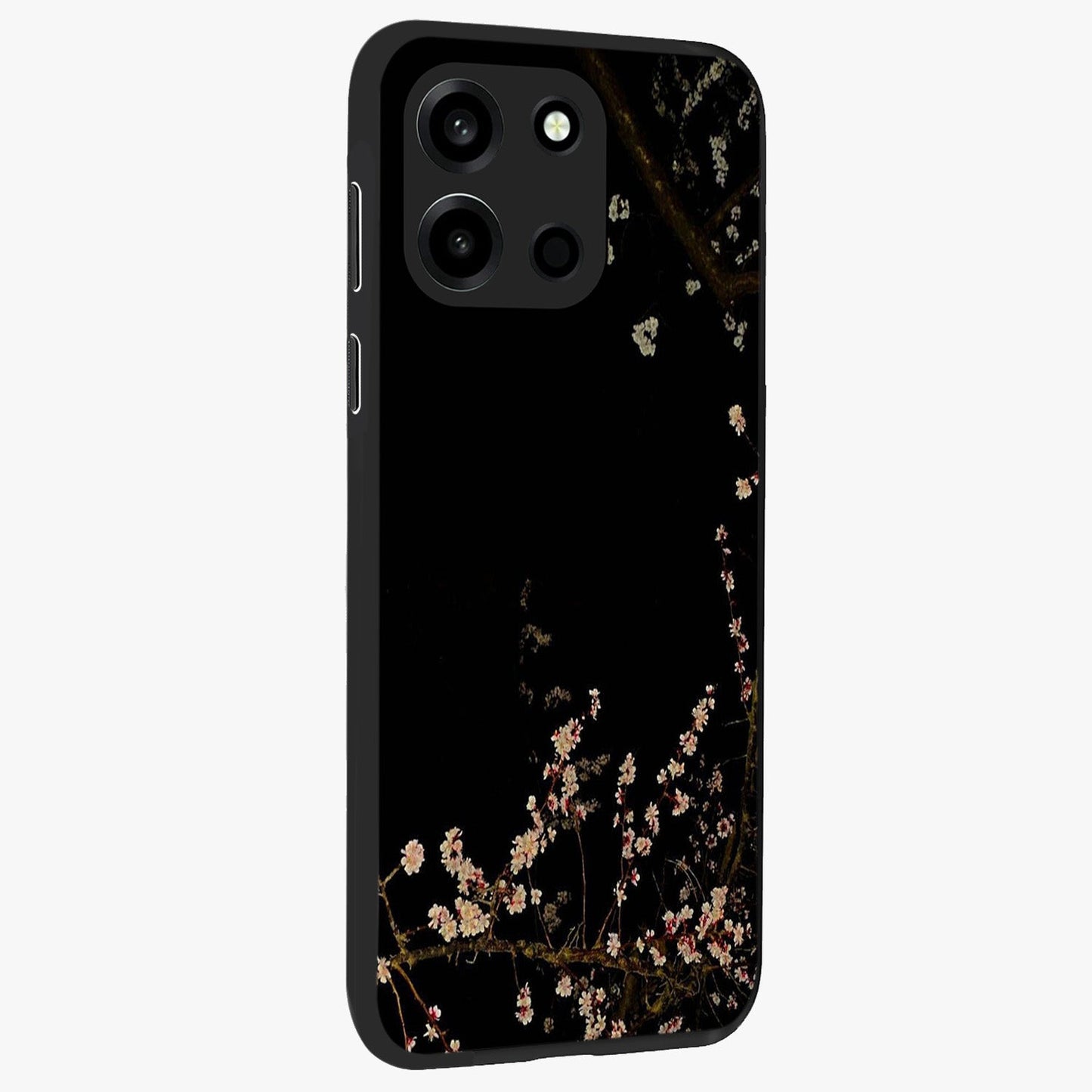 Petal Moon Light With Custom Name Glass Case upright view showcasing elegant floral moon artwork with personalized aesthetic.