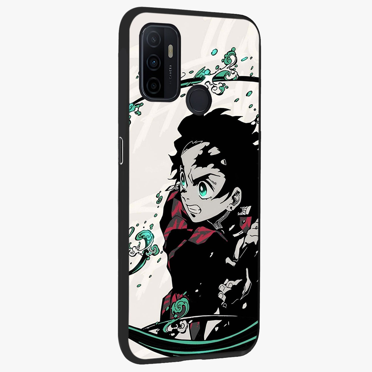 Demon Slayer Glass Case upright view showcasing powerful anime artwork with intense warrior theme.