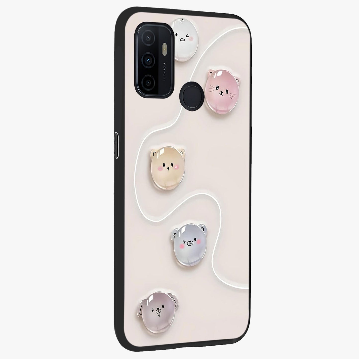 Puffy Face Parade Glass Case upright view showcasing adorable character artwork with cheerful animated theme.