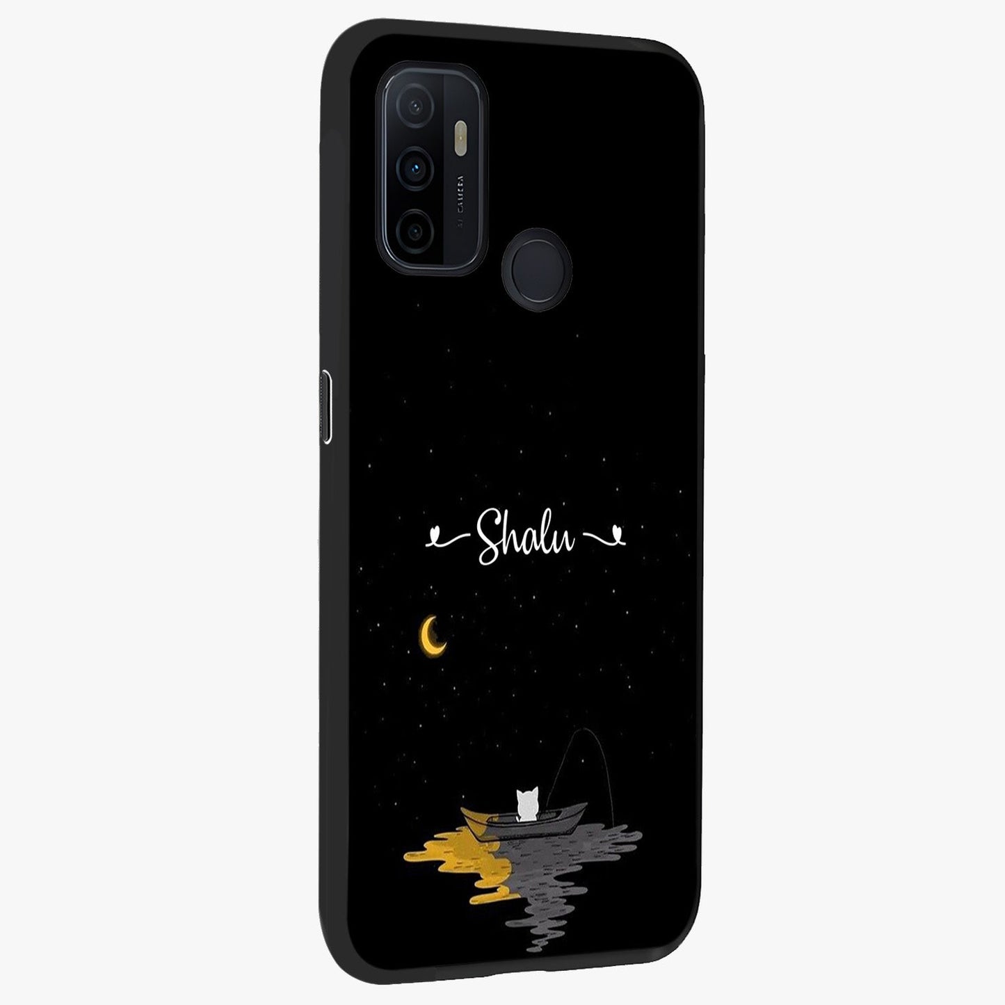 Silent Night Row Glass Case upright view showcasing tranquil night artwork with serene landscape theme.