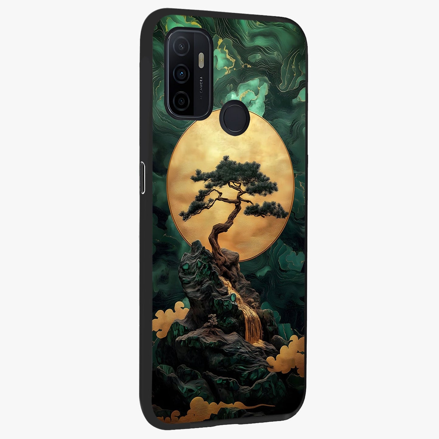 Zen Moon Rise Glass Case upright view showcasing serene moon artwork with tranquil night theme.