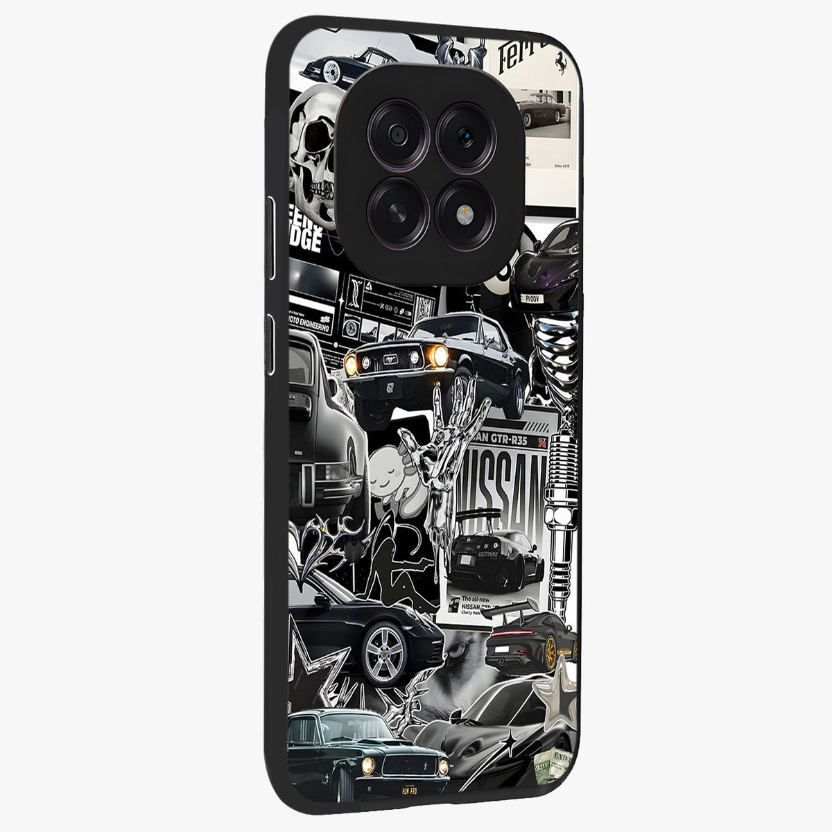 Aesthetic Dark Love Glass Case upright view showcasing dramatic romantic artwork with modern aesthetic style.