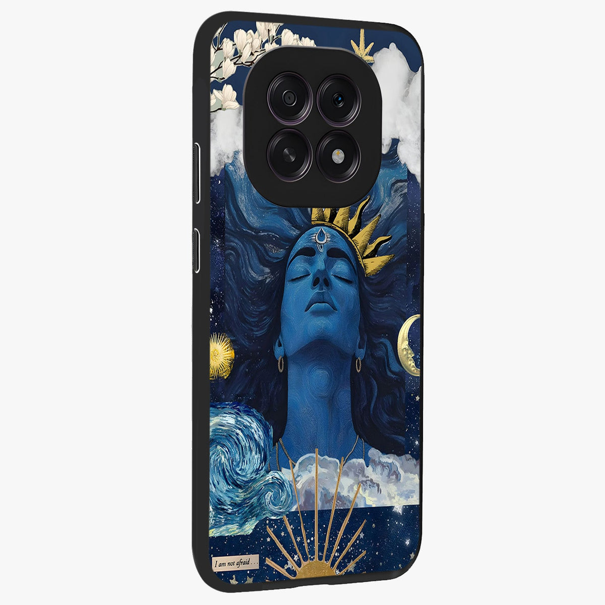 Aesthetic Lord Shiva Glass Case upright view showcasing powerful Lord Shiva artwork with devotional theme.