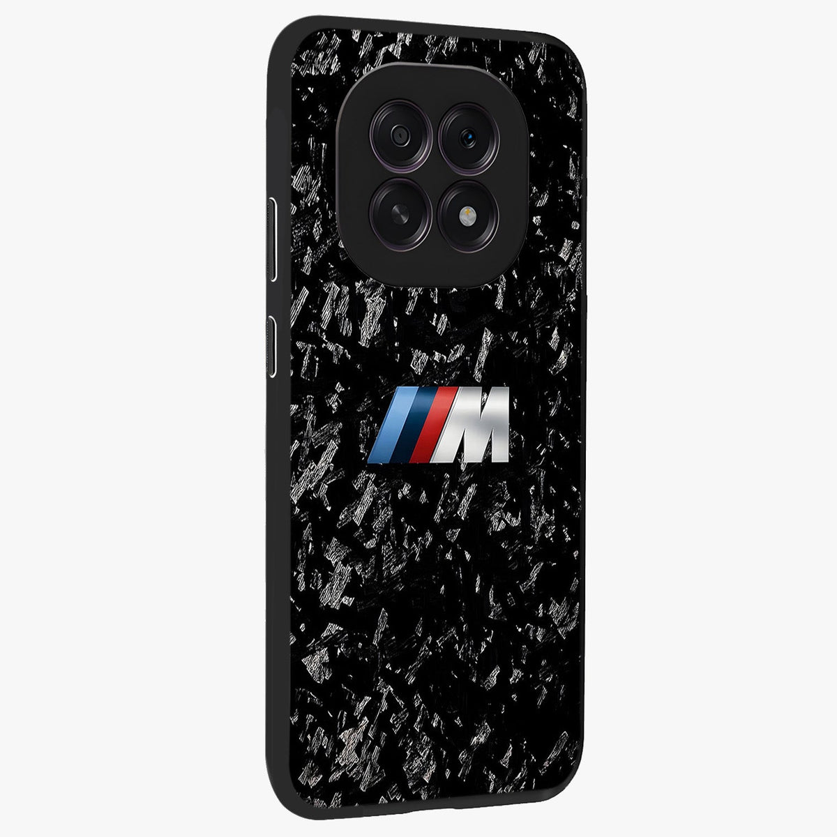 Carbon Speed Mark Glass Case upright view showcasing modern carbon speed graphic with bold automotive theme.