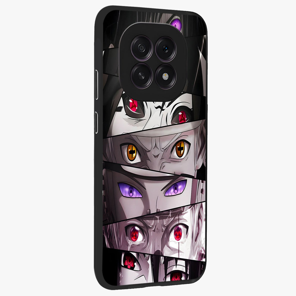 Eyes of Destiny Glass Case upright view showcasing symbolic eye artwork with dramatic artistic theme.