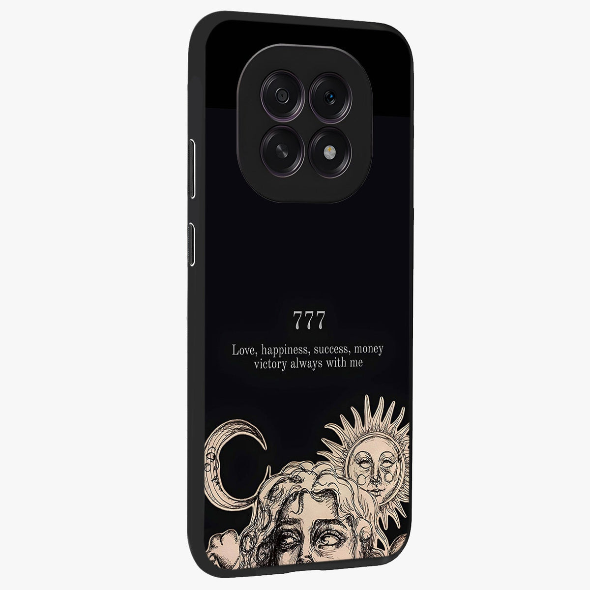 Mystic Victory Aura Glass Case upright view showcasing powerful victory themed artwork with spiritual energy vibe.