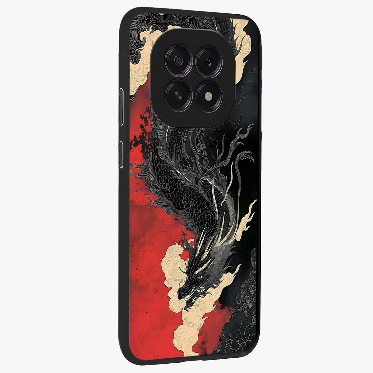 Shadow Dragon Fury Glass Case upright view showcasing intense dragon artwork with dramatic shadow theme.