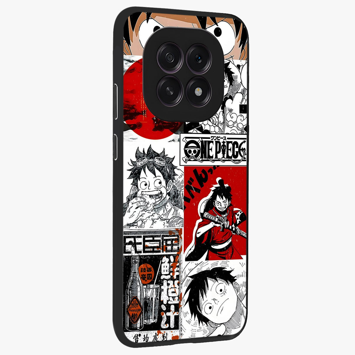 Strawhat Chaos Panels Glass Case upright view showcasing energetic anime artwork with bold adventure theme.