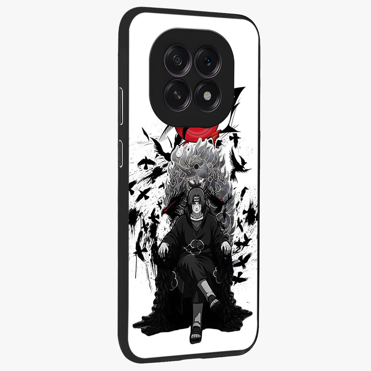 Uchiha Shadow Throne Glass Case upright view showcasing magical underwater galaxy artwork with vibrant cosmic theme.