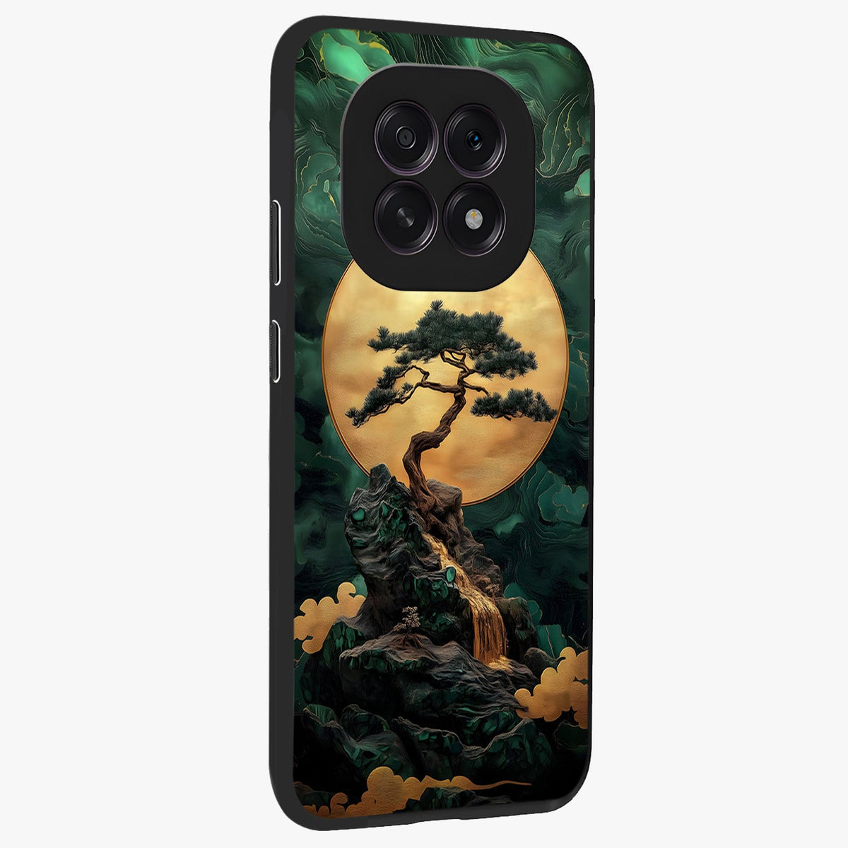 Zen Moon Rise Glass Case upright view showcasing serene moon artwork with tranquil night theme.