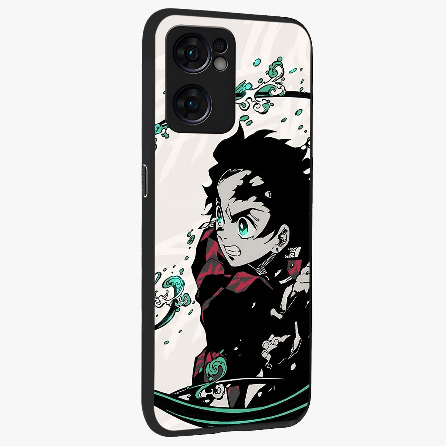 Demon Slayer Glass Case upright view showcasing powerful anime artwork with intense warrior theme.